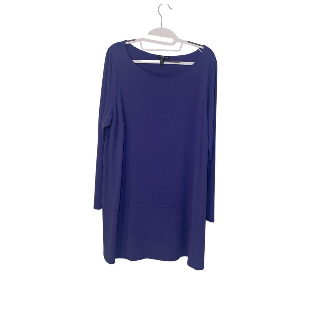 Eileen Fisher Womens Purple Viscose Scoop Neck Tunic 2X Minimalist Lagenlook